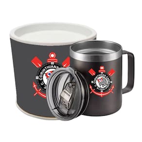 Caneca Térmica Com Tampa Anatomica Time Timão 360ml Pto