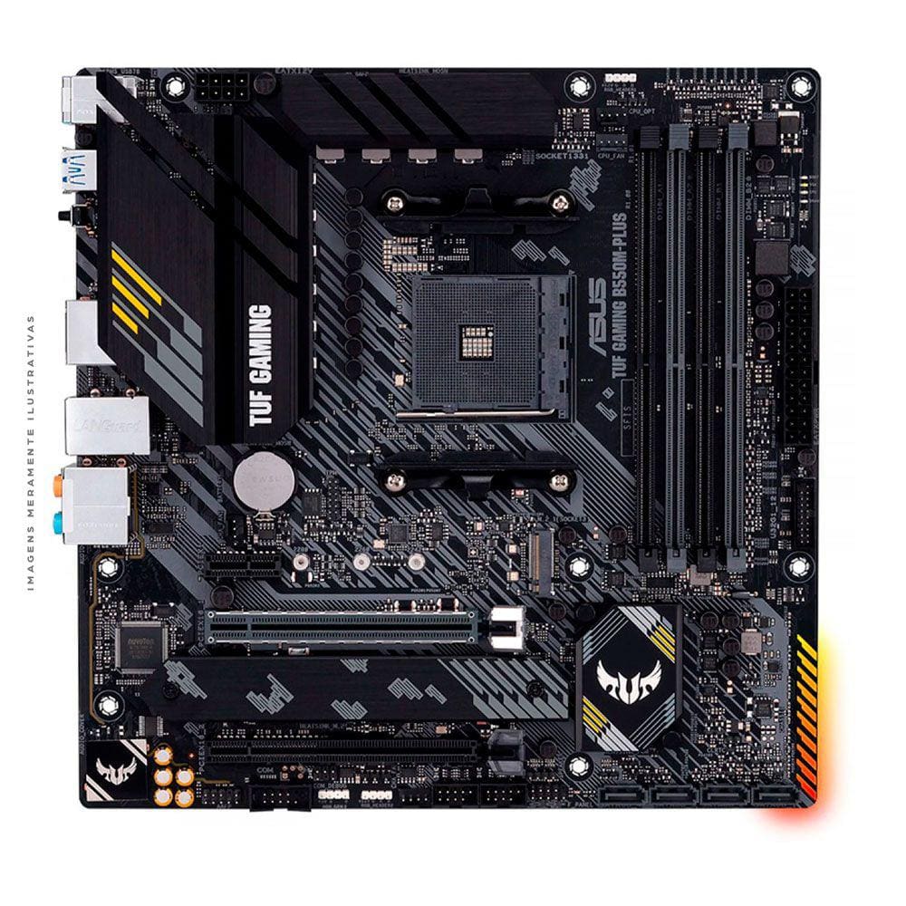 Placa Mãe Asus TUF Gaming B550M-Plus, AMD AM4, mATX, DDR4 - 90MB14A0-C1BAY0