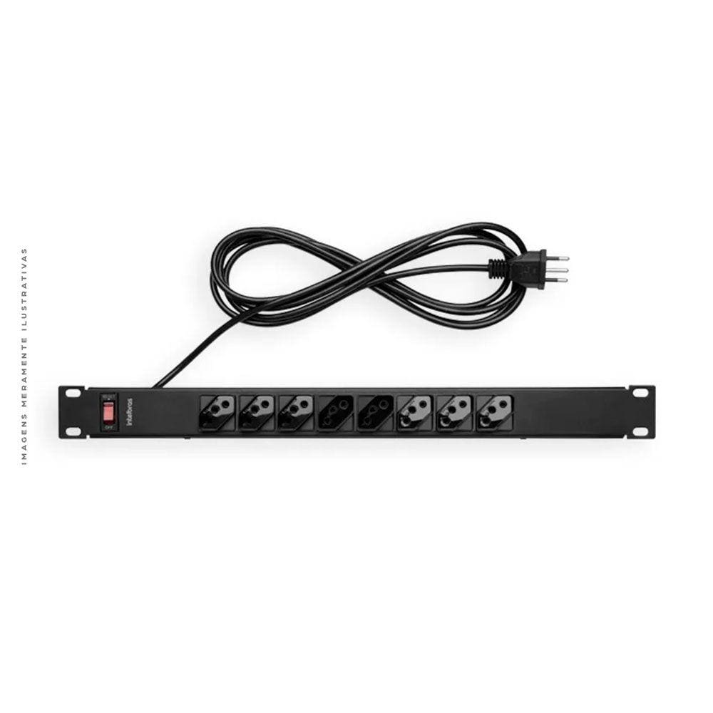 Protetor Eletrônico Para Rack Intelbras, 8 Tomadas, Bivolt - EPR208