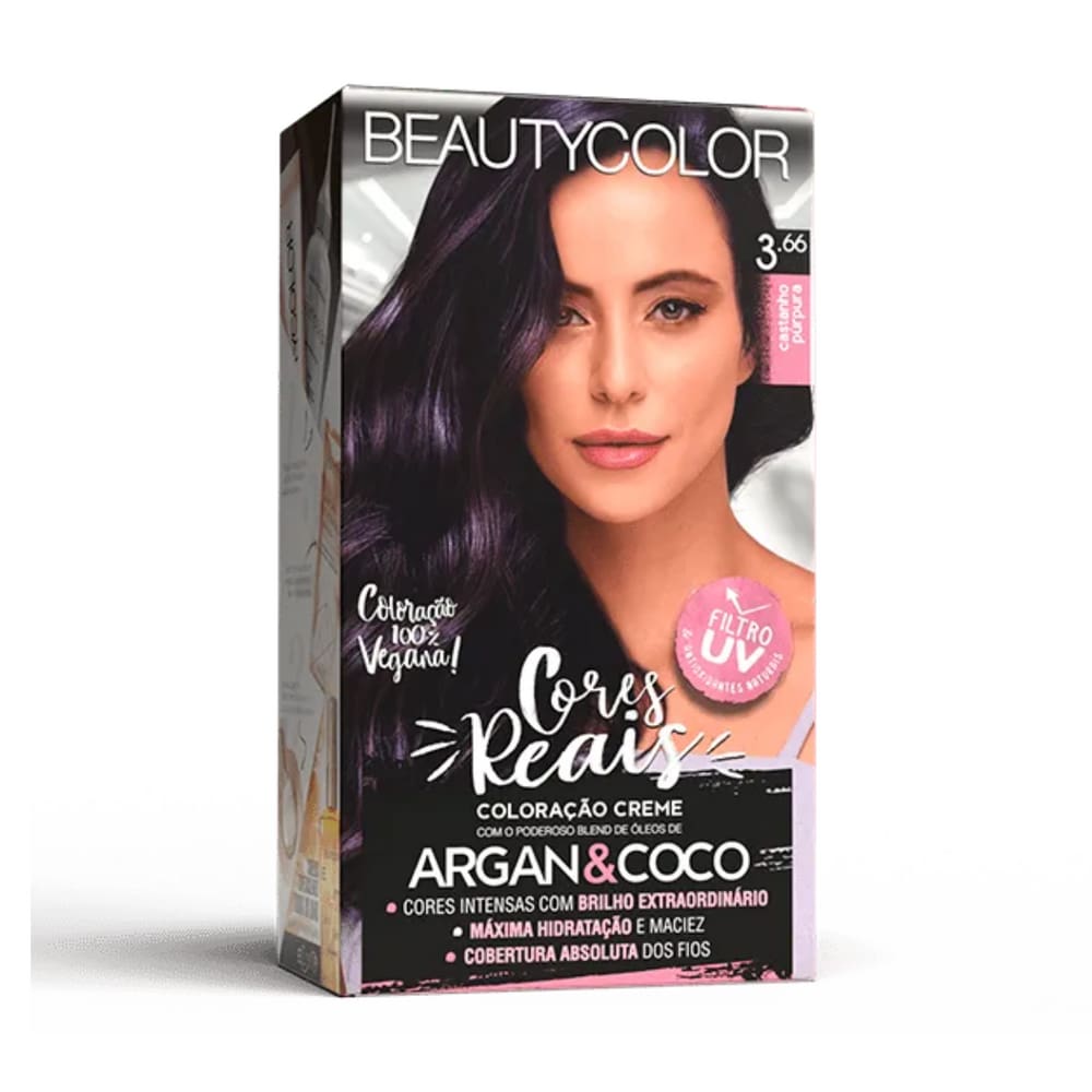 BEAUTYCOLOR KIT COLORACAO - 3.66 Castanho Purpura