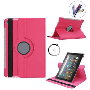Capa Giratória 360 p/ Amazon Fire HD8 2022 + Caneta Pink