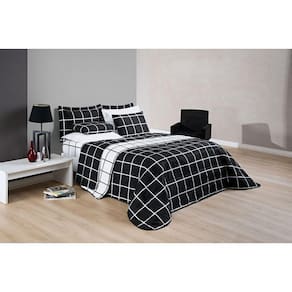 Conjunto Casal Queen Size Xadrez 03 Peças 200 Fios Super