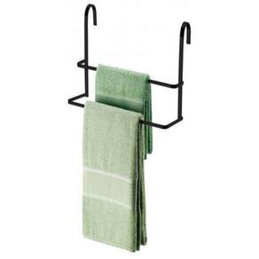 Suporte Porta Toalha Para Box Duplo Toalheiro Preto 1612Pt