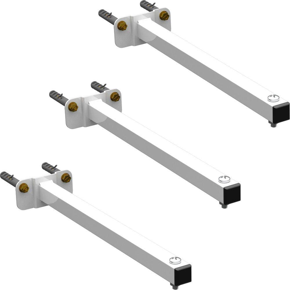 03 SUPORTES REFLETOR BASE RETA BRAÇO 30 cm 3 cjts