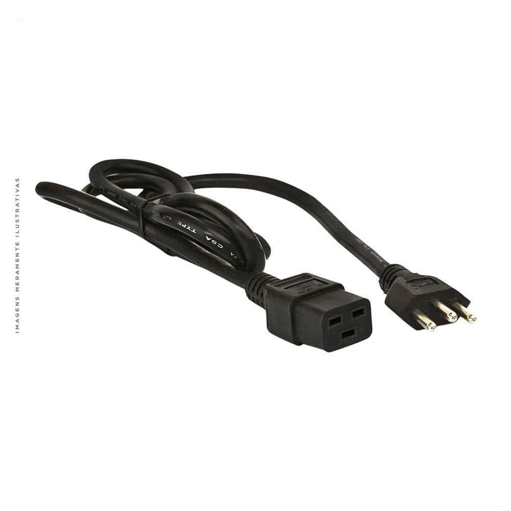 Cabo de Força IEC C19, 14 AWG, 1,8M - Nova Norma