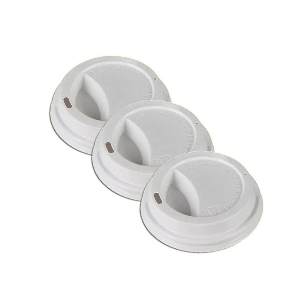 Tampa Plástica Branca Copo De Papel 210Ml 50 Uni Kit 3