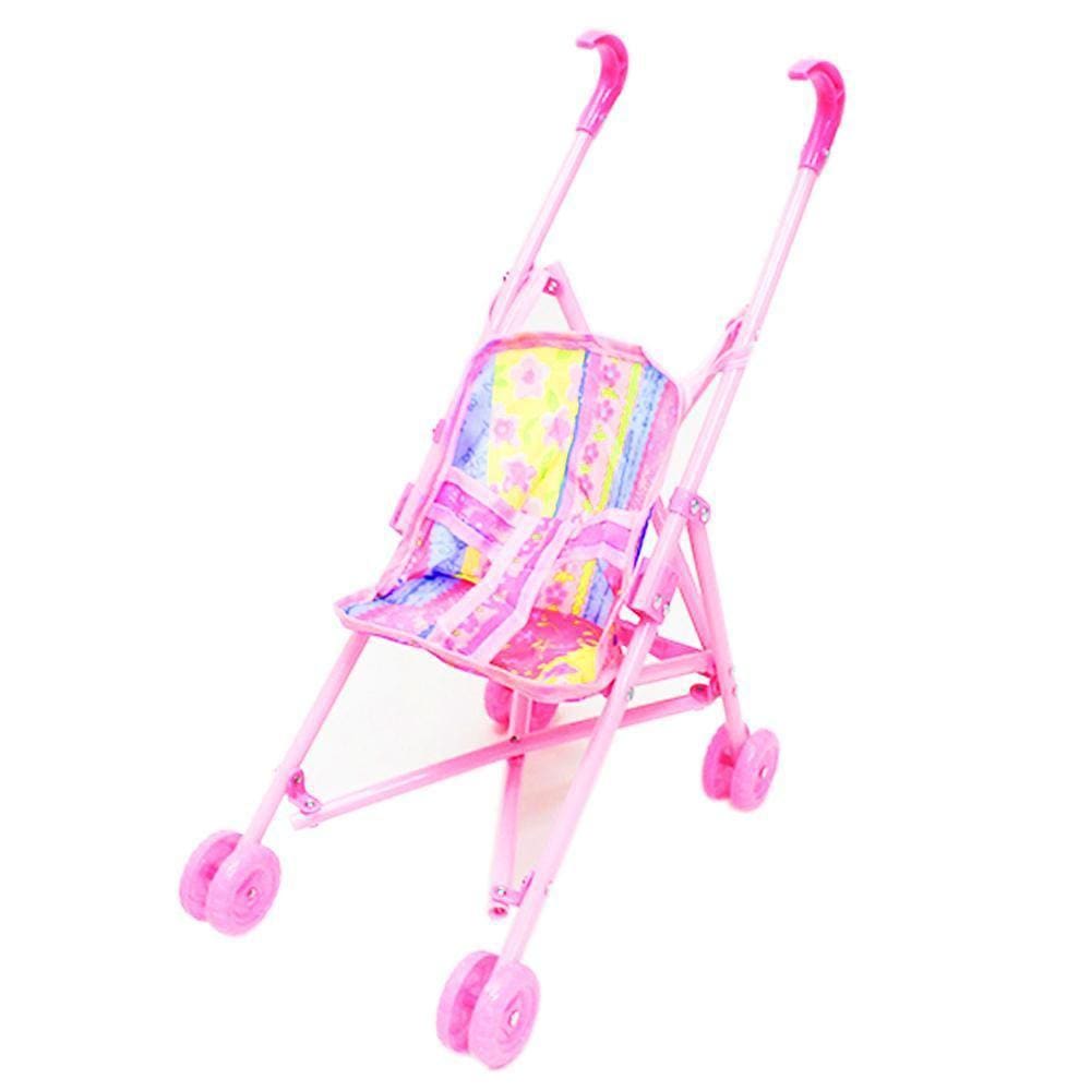 Carrinho Boneca Dobrável Passeio Estampado Meninas Rosa