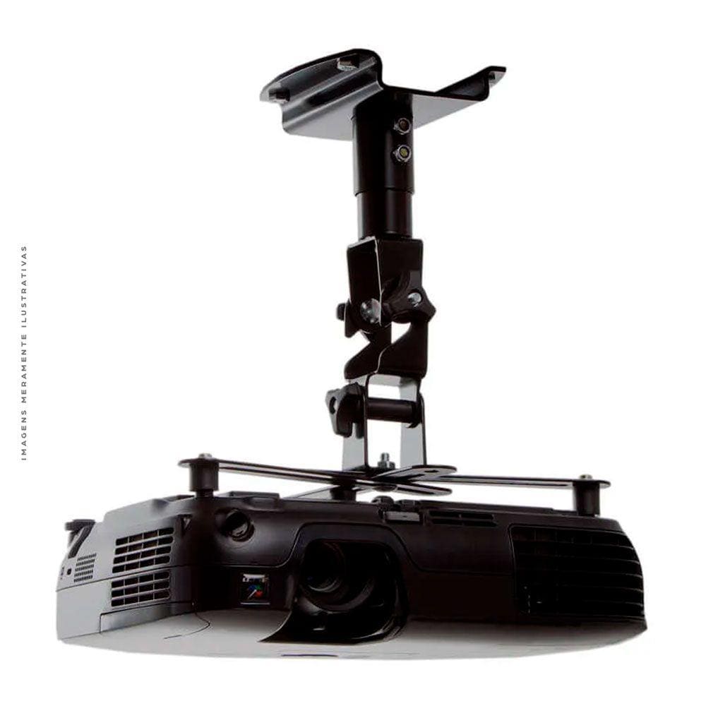 Suporte de Projetor Brasforma para Teto/Parede com Extensão, Preto - SBRP756