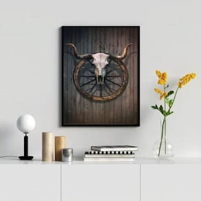Quadro Decorativo Faroeste- Crânio Boi 33X24Cm