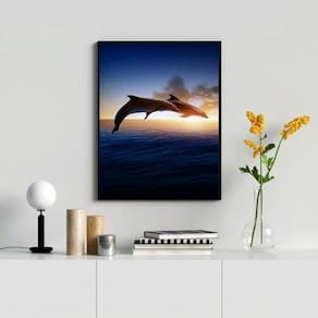 Quadro Decorativo Casal De Golfinhos 45X34Cm