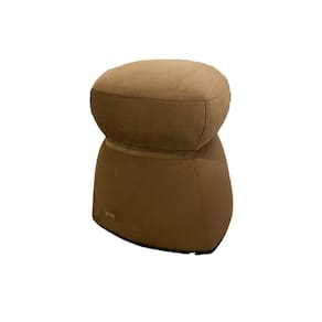 Puff El Monty Com Base Perfilada Em Mdf Laminado Veludo Marrom Pier