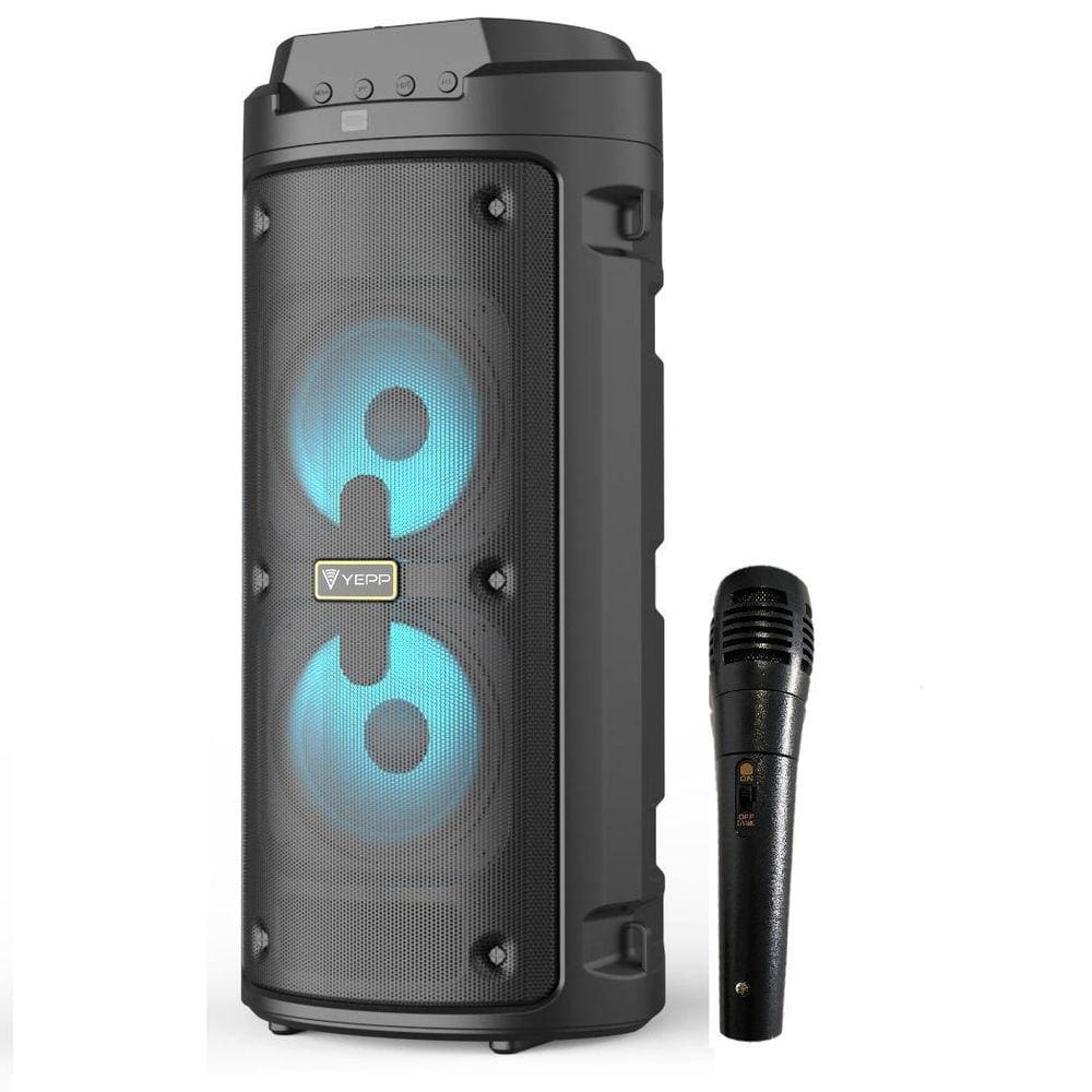 Caixa Alto Falante Som Portátil Bluetooth Fm Aux C/Microfone
