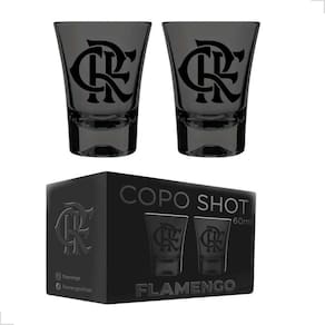 Jogo 2 Copos Shot Tequila Flamengo 60ml Licenciado