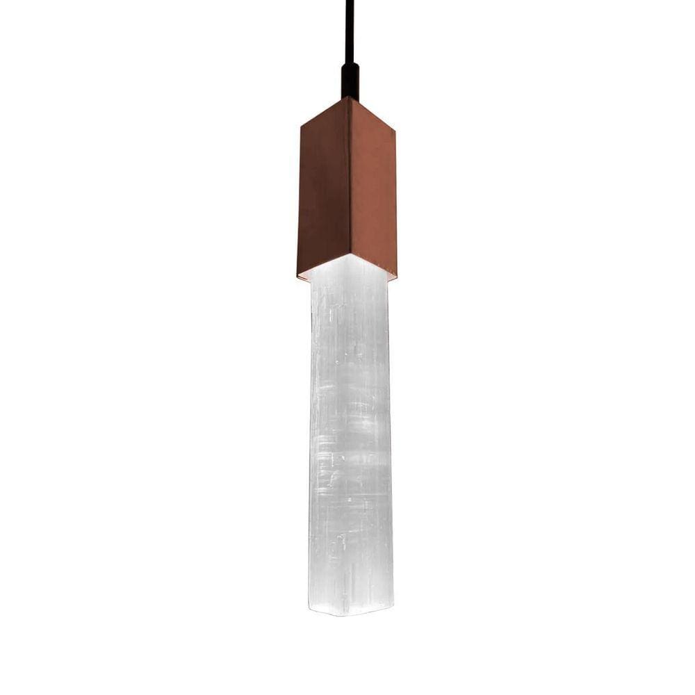 Pendente Bastão Rocha Dourado para 1 Lâmpada Mini Gu10 - DNA