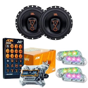 Kit 2 Alto Falantes Triaxiais JBL 6TRMS80 160 Watts Rms + Kit 4 Strobo AJK 6W Ritimico 3.0