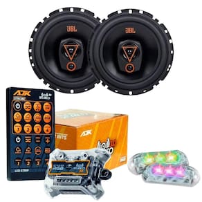 Kit 2 Alto Falantes Triaxiais JBL 6TRMS80 160 Watts Rms + Kit 2 Strobo AJK 6W Ritimico 3.0
