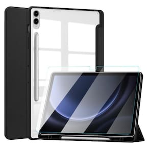 Capa Acrílico c/ Slot Caneta p/ Tab S9 Plus 12.4 + Película Preto