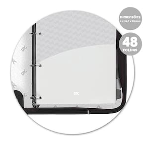 Fichário Universitário All Black/Preto 267X328Mm 48Fls Dac