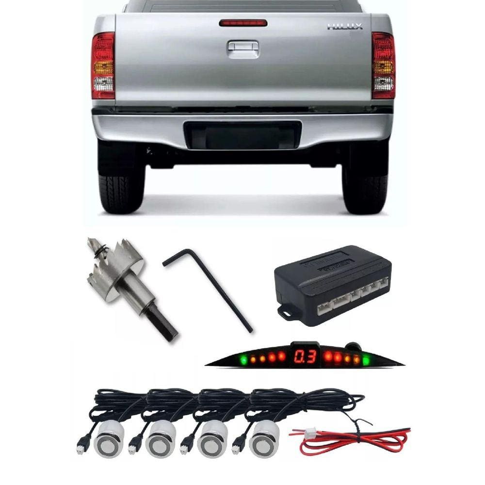 Sensor Cromado Parachoque De Metal Toyota Hilux 1992/2015