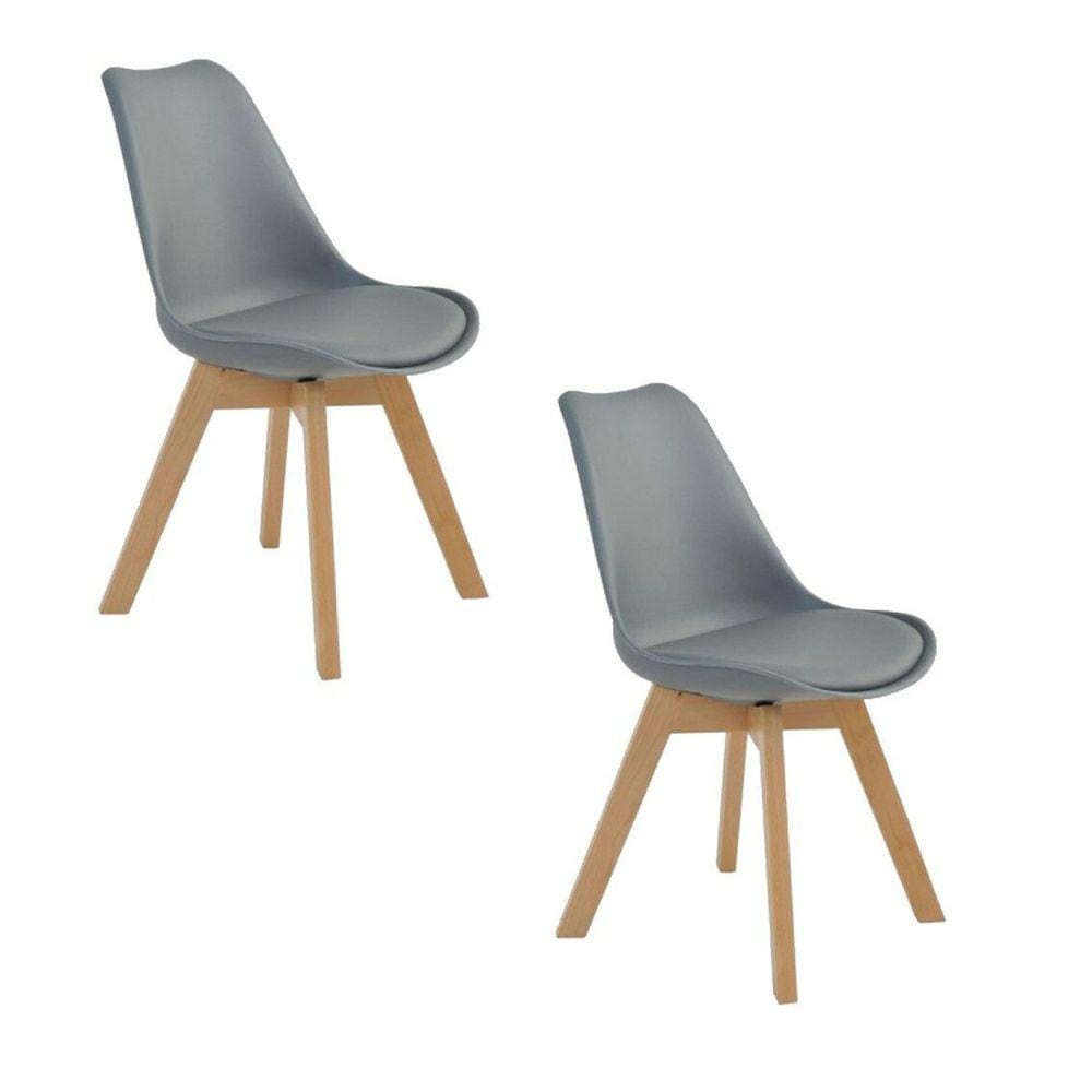 Kit 2 Cadeiras para Sala de Jantar Siena Cinza