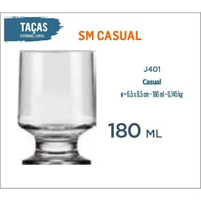 24 Copos Casual 180Ml - Água - Refrigerante - Suco - Batida