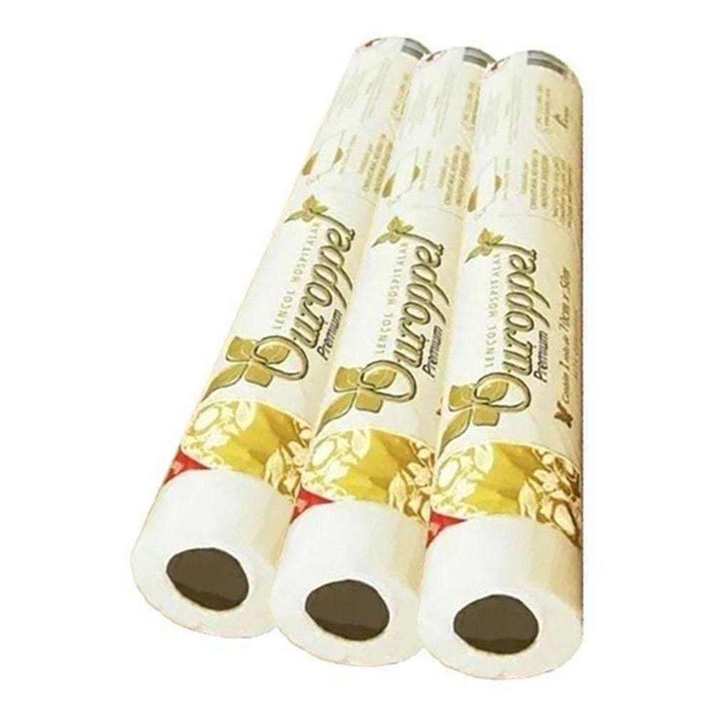 Lençol Hospitalar Em Papel 50Cmx50Cm Com 3 Rolos Ouroppel