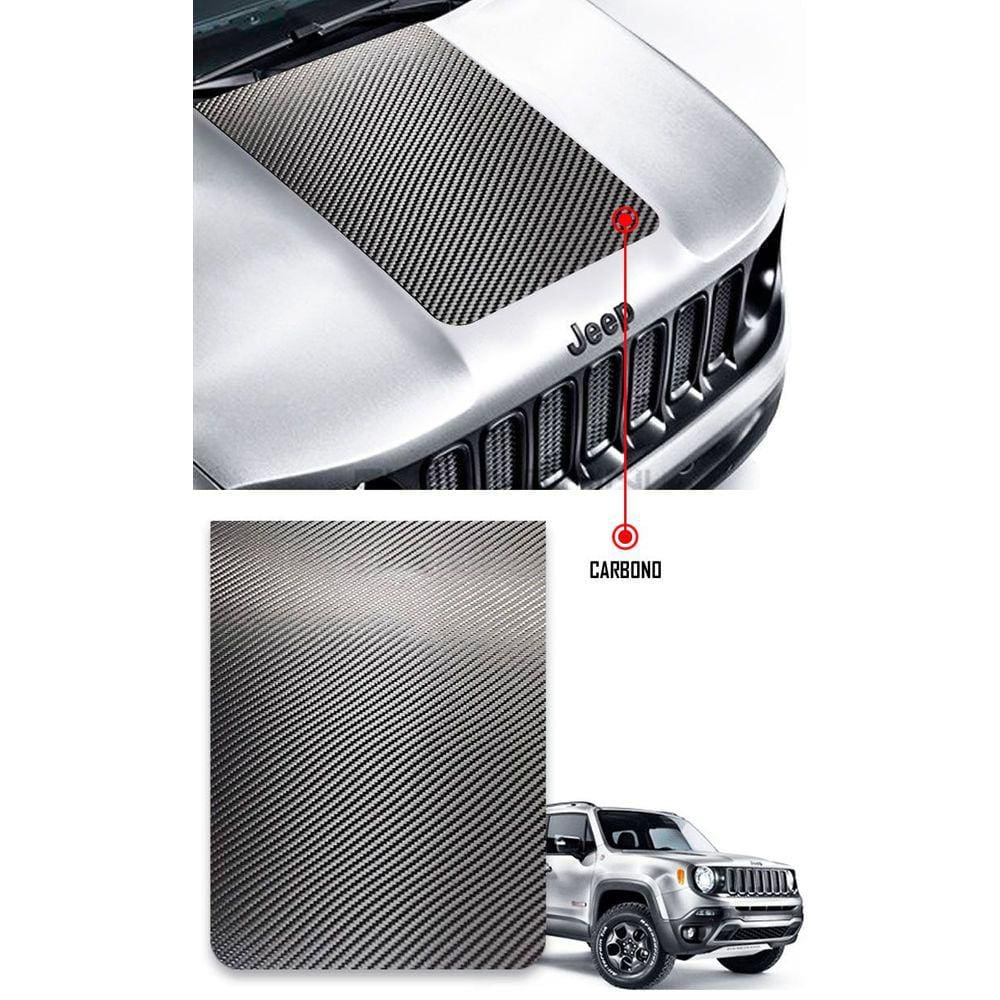 Faixa Adesiva Esportiva do Capô Jeep Renegade 2015 2016 2017 2018 2019 - Carbono