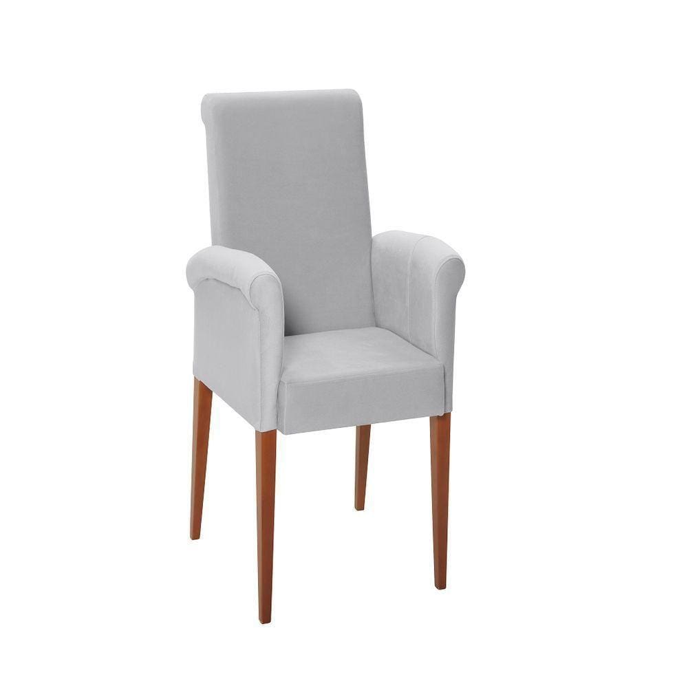 Cadeira Rubi Pés De Madeira Garapa Linho Off White