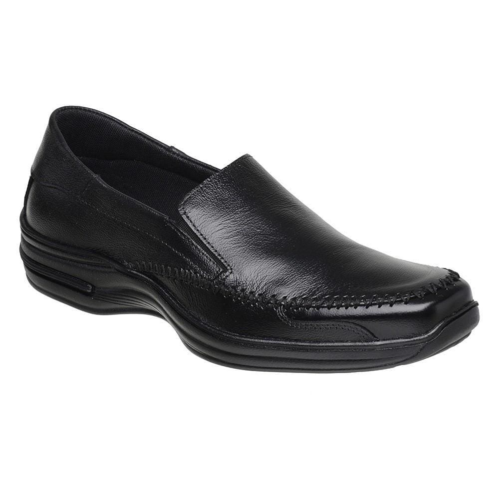 Sapato Social Masculino Couro Liso Antiderrapante Costuras