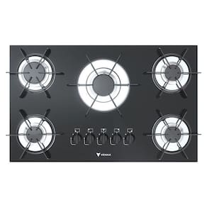 Cooktop 5 Bocas Venax Sognare Preto Gas Glp