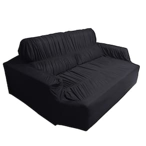 Capa Sofá Retrátil 2 Lugares Elasticada 100% Poliéster Preta