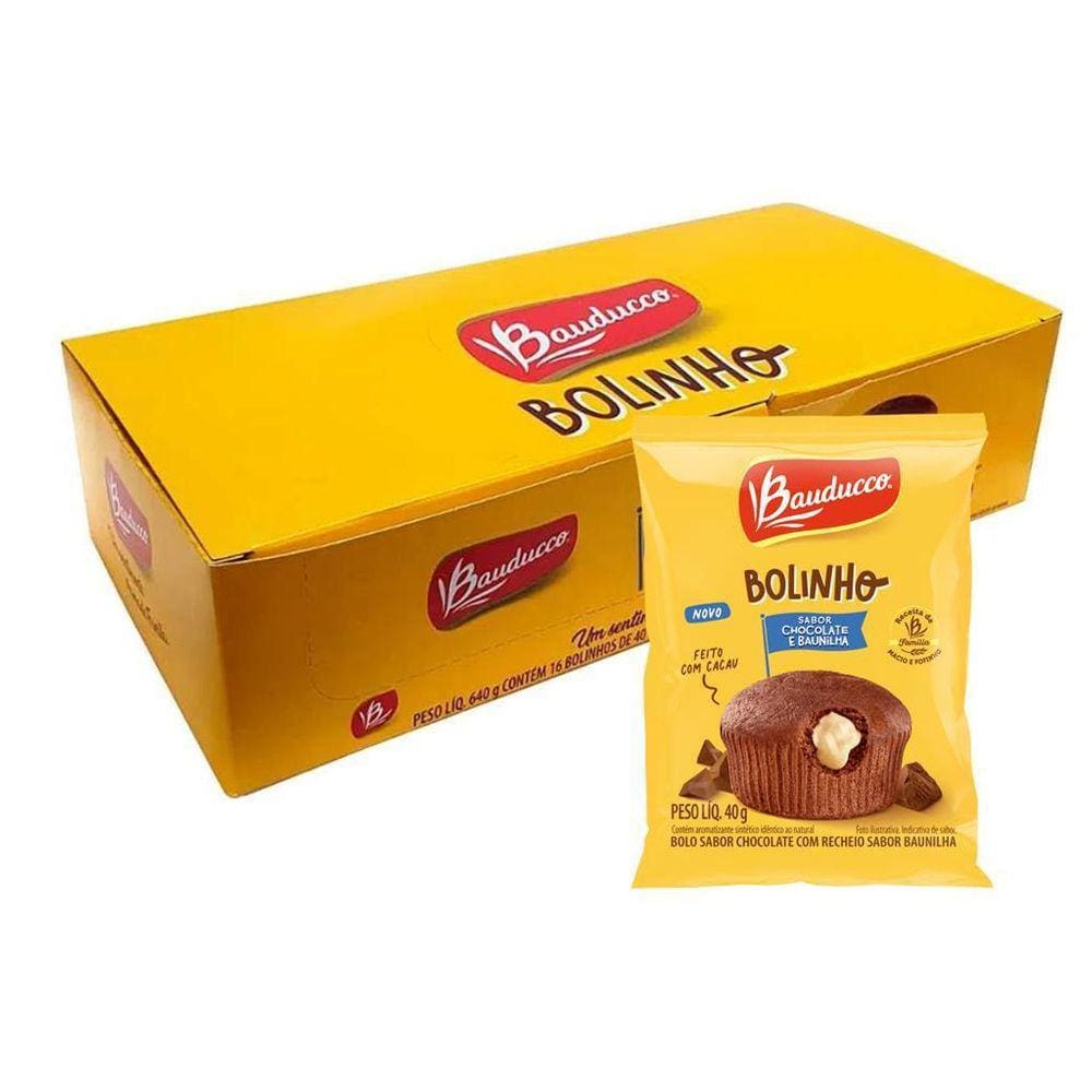 Bolinho Bauducco 16 Mini Bolo 40G Chocolate E Baunilha