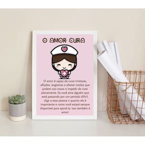 Quadro Decorativo Reflexão O Amor Cura 45X34Cm