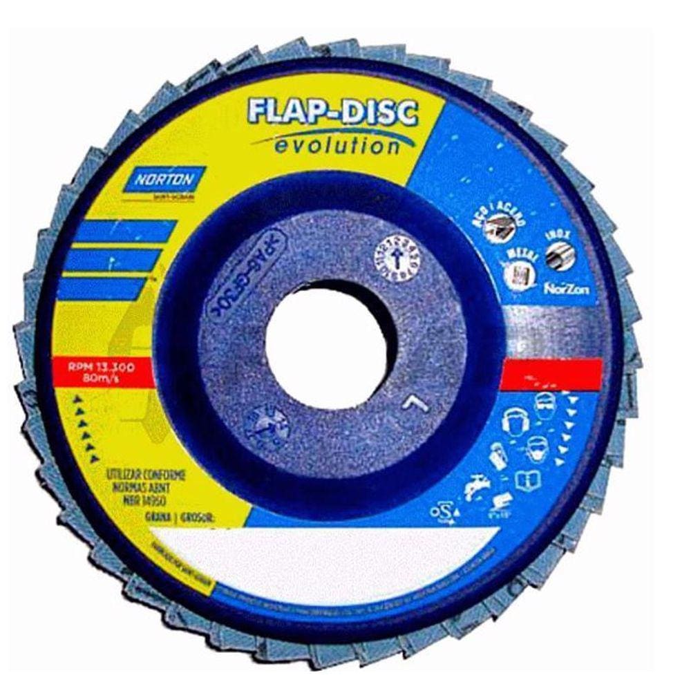 Disco De Lixa Flap 4.1/2 X 7/8 Gr60 R822 Evolution Norton