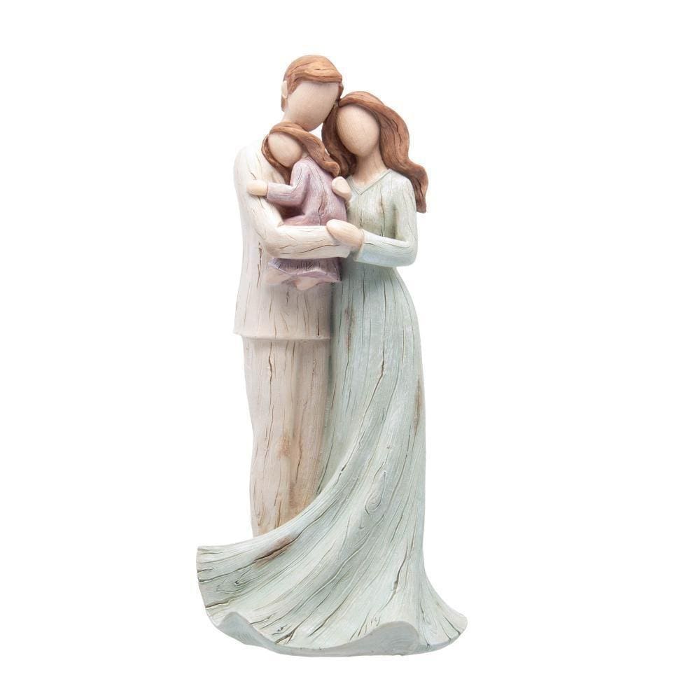 Figura Decorativa Wolff Família De Resina 12Cm X 10Cm X 25Cm