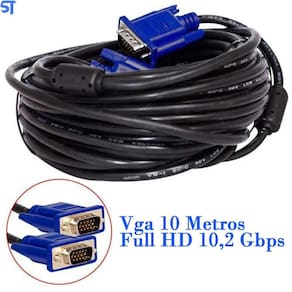 Cabo Vídeo Vga 10 Metros Full Hd 10,2 Gbps Video Digital