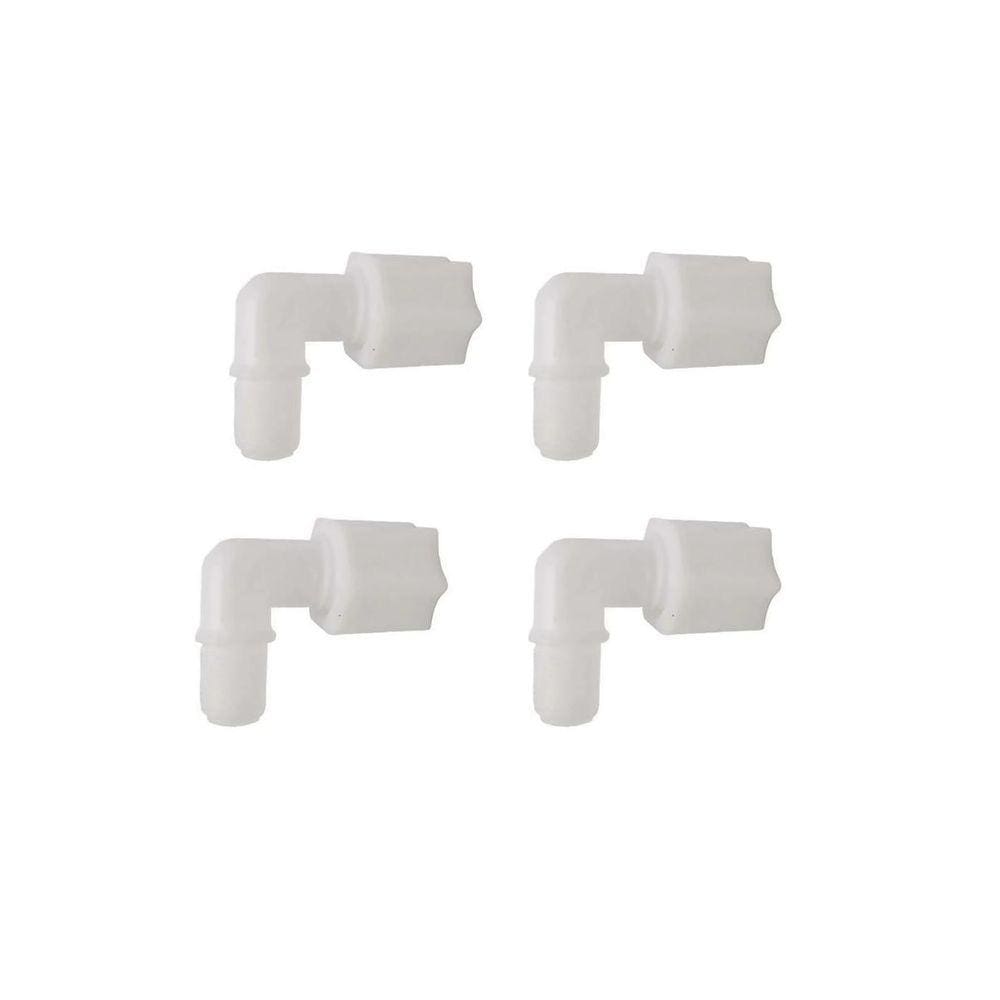 Kit 4 Conector Cotovelo Macho Nylon Mangueira 1/4 Rosca 1/8