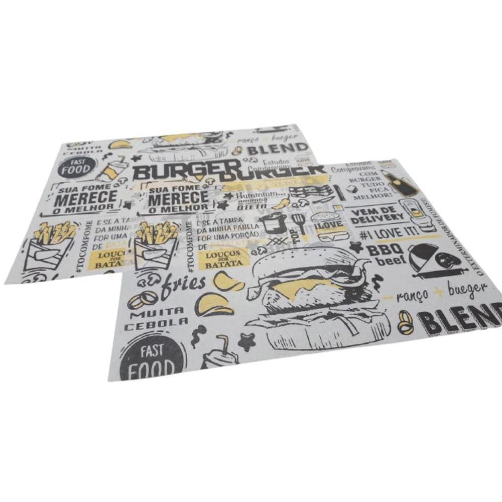 Papel Manteiga Segurar Hamburguer Delivery Anti Gordura
