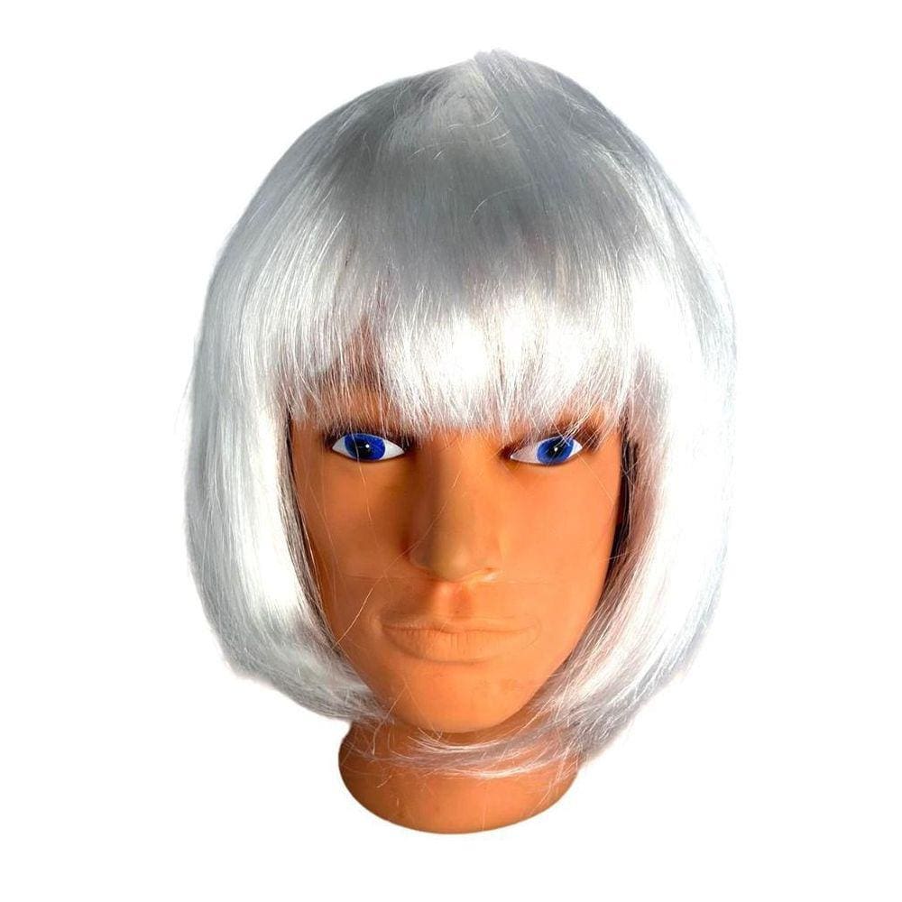 Peruca Branca Sintética - 25cm - Fantasia