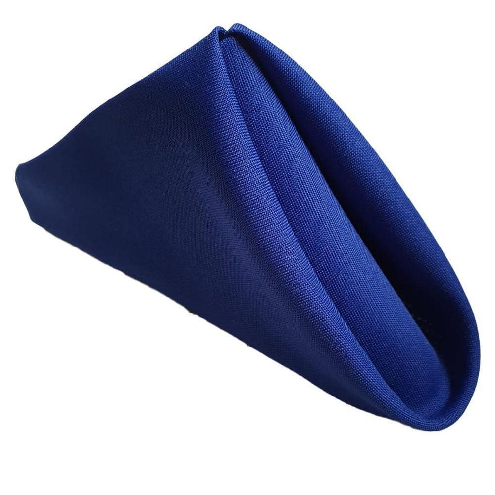 Kit Guardanapo Boca Tecido Mesa Posta 4 Pç Oxford Liso Azul