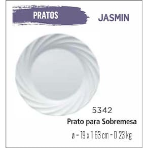 Jogo De Prato Jasmin 04 Pratos Sobremesa - Lanche -19Cm Br