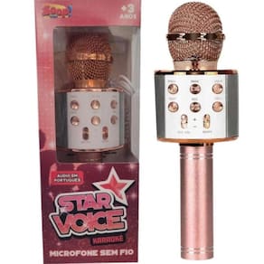 Microfone Star Voice Karaokê-Rose