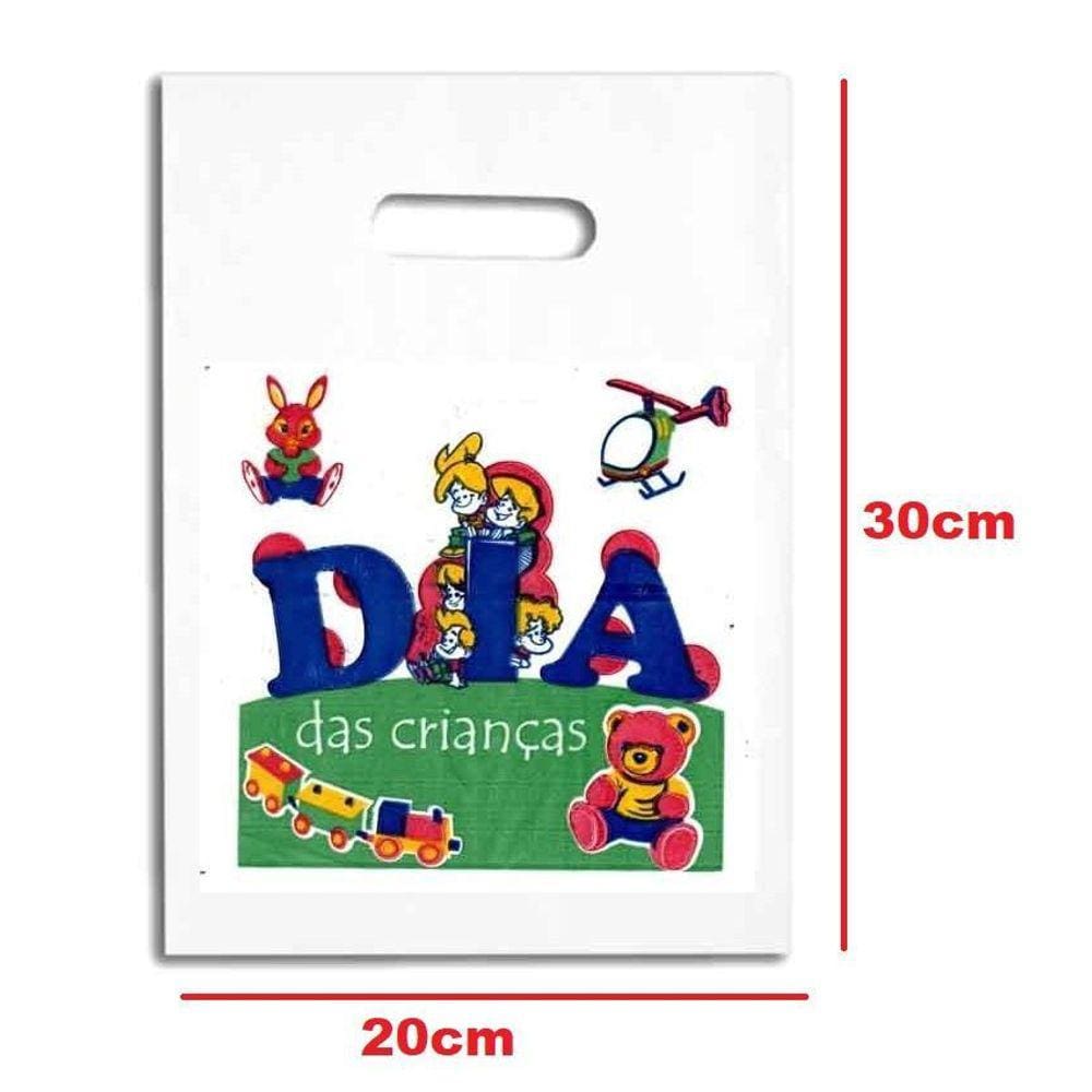 Kit 30 Sacolas Plástica 30X20 Para Dia Das Crianças Doces