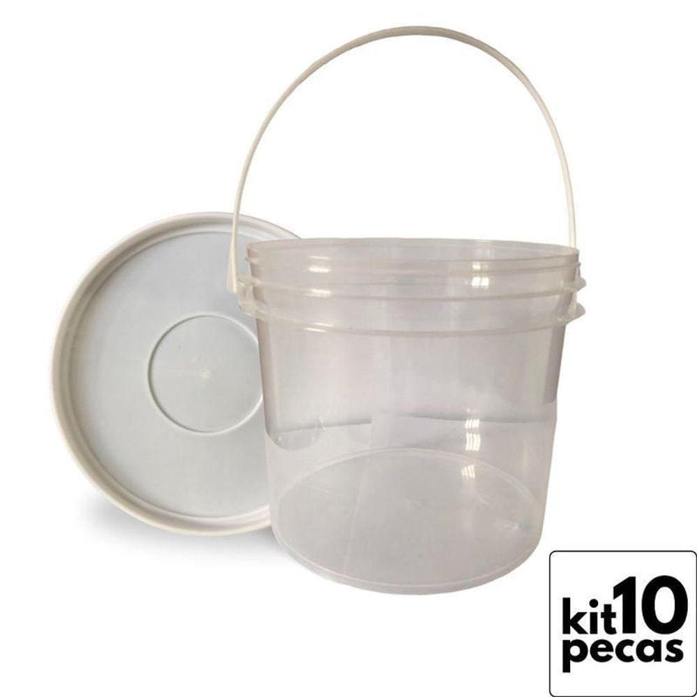 Balde Transp. 2.2L c/ Tampa Lacre - 10 Peças
