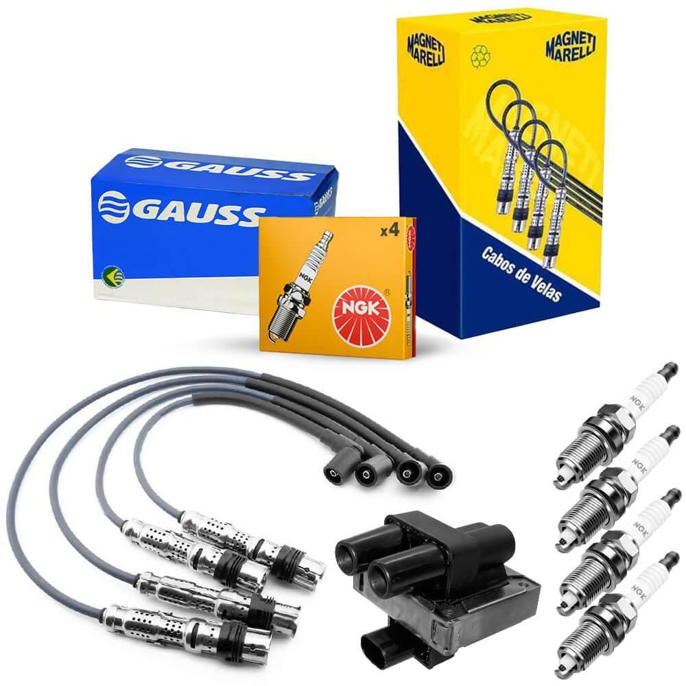 Kit Vela Cabo Bobina Palio Fire 1.0 8V 2001 a 2004 Gasolina