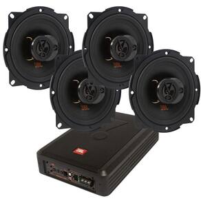 Caixa JBL Ativa Amplificada SW8A-MS 200w + 4 Alto Falantes 5  JBL Flex4 5TRFX55 220 Watts Rms