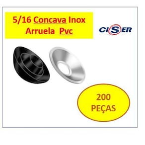 Concava Zb + Arruela Ferro 5/16 Chupeta Pvc - 200 Pçs