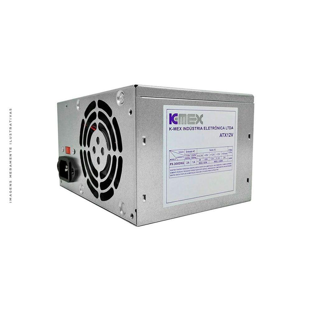 Fonte K-Mex ATX, 200W Real, Baixo Ruído - PX300DNG