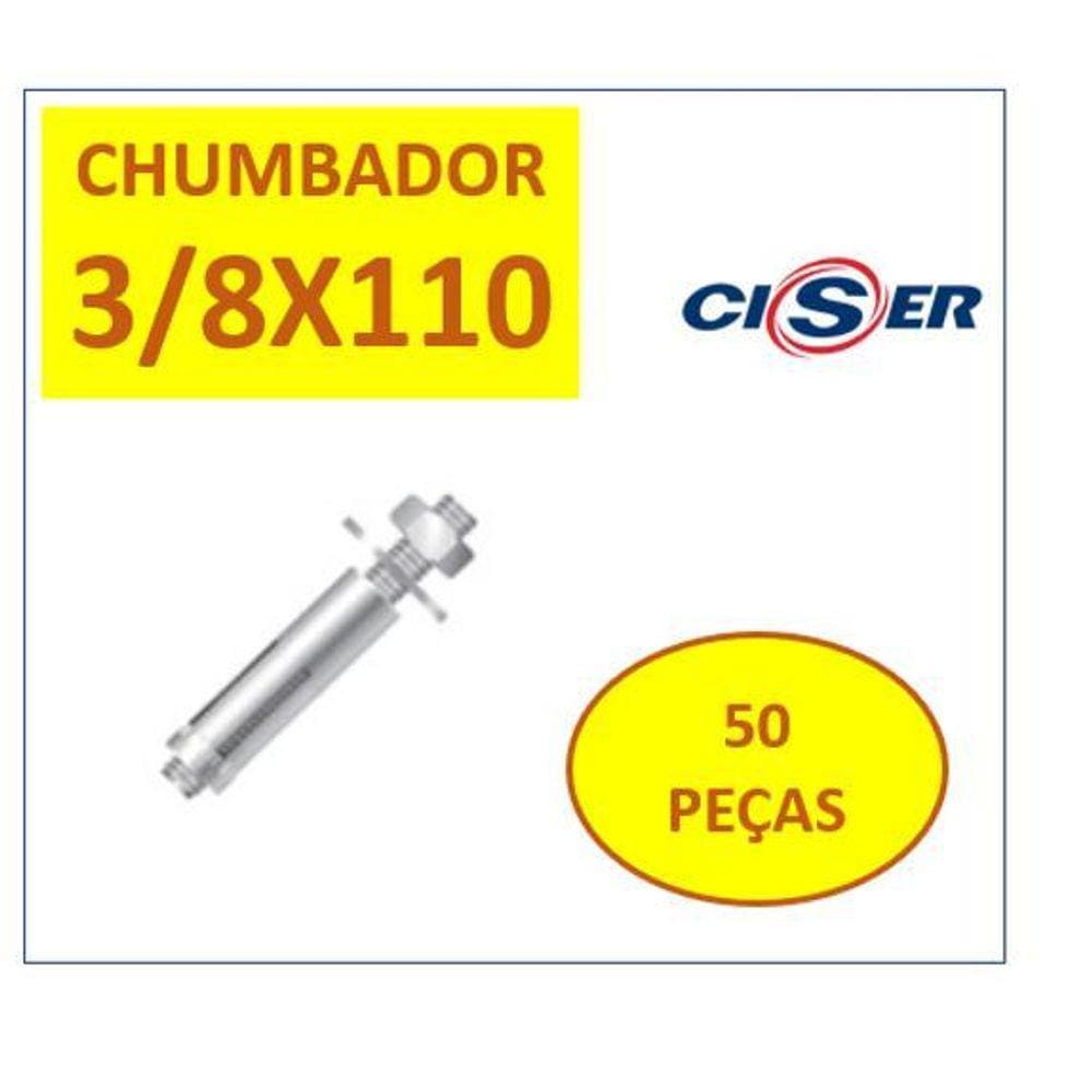 Chumbador C/Prisioneiro Cba 3/8 X 110 Ac Zincado 50 Peças