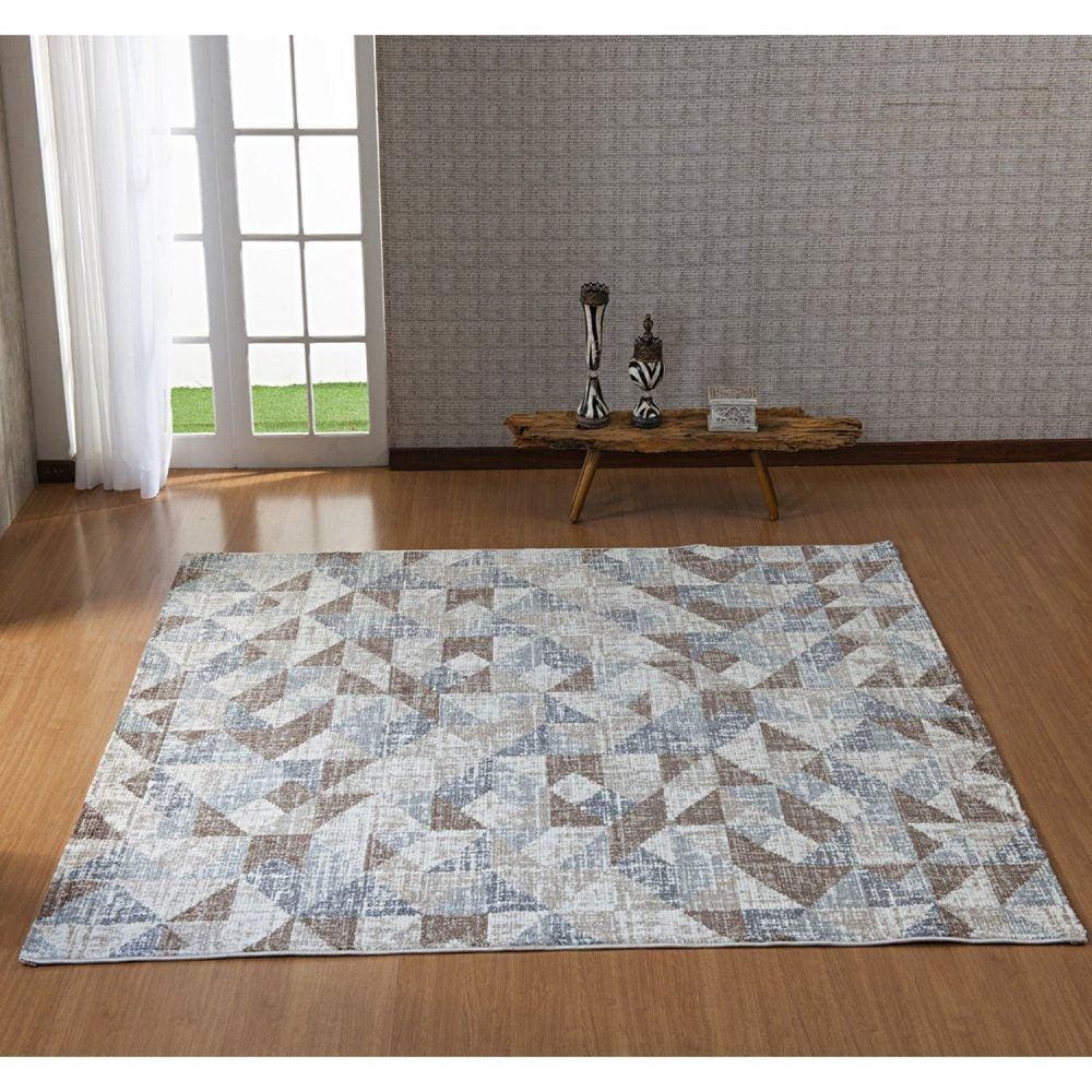 Tapete 100x140cm Caprioli Estampado Cinza